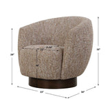 Modern European furniture - Brown Barrel Swivel Chair - www.oroa.com