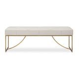 Modern European furniture - Tufted White Leather Bench - www.oroa.com