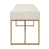 Modern European furniture - Tufted White Leather Bench - www.oroa.com