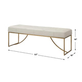 Modern European furniture - Tufted White Leather Bench - www.oroa.com