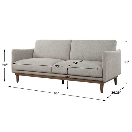 Modern European furniture - Beige Boucle Sofa - www.oroa.com