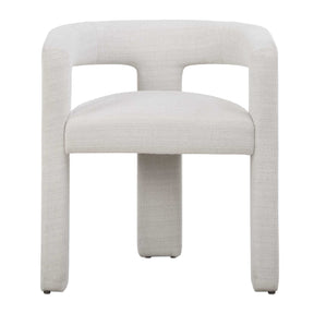 White Three-Legged Dining Chair by Uttermost Perspective