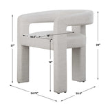 White Three-Legged Dining Chair | Uttermost Perspective