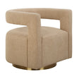 Beige Boucle Modern Swivel Chair by Uttermost Grounded, alternate view 3