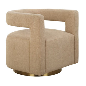 Beige Boucle Modern Swivel Chair by Uttermost Grounded, alternate view 3