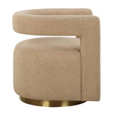 Modern European furniture - Beige Boucle Modern Swivel Chair - www.oroa.com
