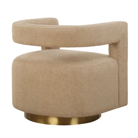 Modern European furniture - Beige Boucle Modern Swivel Chair - www.oroa.com