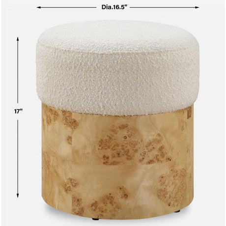 Modern European furniture - Poplar Burl Base Ottoman - www.oroa.com