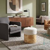 Modern European furniture - Poplar Burl Base Ottoman - www.oroa.com