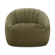Modern European furniture - Green Chambray Channeled Swivel Chair - www.oroa.com