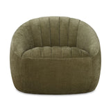 Modern European furniture - Green Chambray Channeled Swivel Chair - www.oroa.com