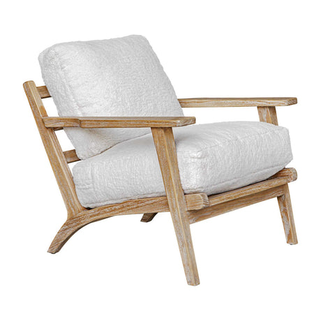 White Sheepskin Cushioned Lounge Chair | Uttermost Laid Back