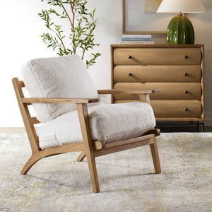   White Sheepskin Cushioned Lounge Chair | Oroa.com