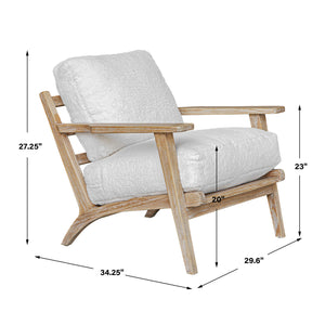   White Sheepskin Cushioned Lounge Chair | Oroa.com