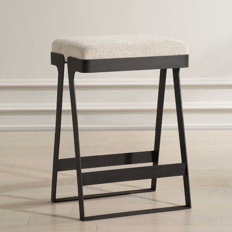 Modern European furniture - White Boucle Seat Counter Stool - www.oroa.com