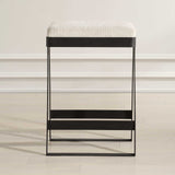 Modern European furniture - White Boucle Seat Counter Stool - www.oroa.com