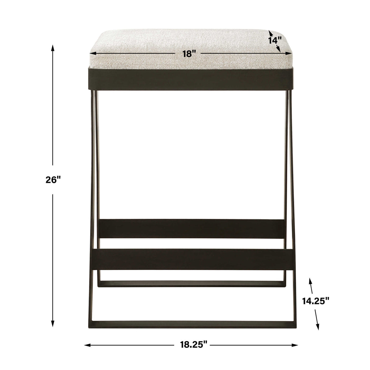   White Boucle Seat Counter Stool | Oroa.com