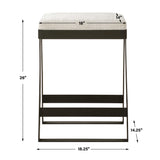 Modern European furniture - White Boucle Seat Counter Stool - www.oroa.com