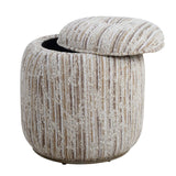 Modern European furniture - Tan Slubbed Boucle Storage Ottoman - www.oroa.com