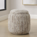 Modern European furniture - Tan Slubbed Boucle Storage Ottoman - www.oroa.com
