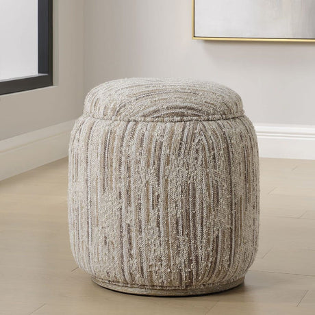 Modern European furniture - Tan Slubbed Boucle Storage Ottoman - www.oroa.com