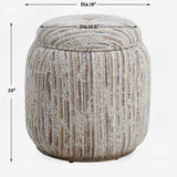 Modern European furniture - Tan Slubbed Boucle Storage Ottoman - www.oroa.com