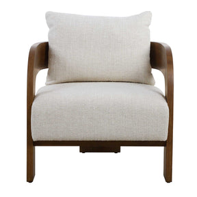 Solid Oak T-Back Accent Chair by Uttermost Rowan