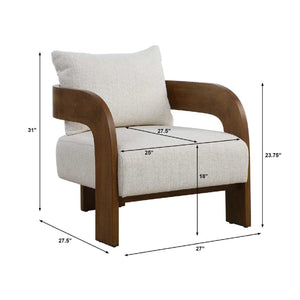   Solid Oak T-Back Accent Chair | Oroa.com