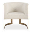 Modern European furniture - Tan Boucle Cantilevered Accent Chair - www.oroa.com