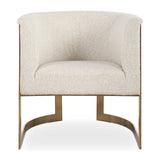 Modern European furniture - Tan Boucle Cantilevered Accent Chair - www.oroa.com