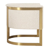 Modern European furniture - Tan Boucle Cantilevered Accent Chair - www.oroa.com