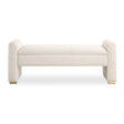 White Boucle Modern Bench by Uttermost Caliste