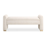 White Boucle Modern Bench by Uttermost Caliste