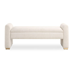 White Boucle Modern Bench by Uttermost Caliste