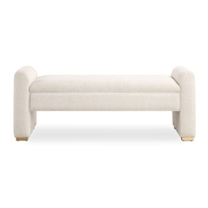   White Boucle Modern Bench | Oroa.com