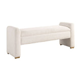 White Boucle Modern Bench by Uttermost Caliste, alternate view 3