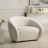 Curved-Back Velvet Swivel Chair | Uttermost DeSoto