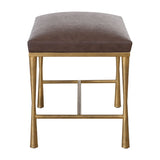 Modern European furniture - Brown Leather Inspired Bench S - www.oroa.com