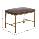 Modern European furniture - Brown Leather Inspired Bench S - www.oroa.com