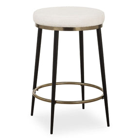 Cream Chenille Round Counter Stool by Uttermost Ensemble