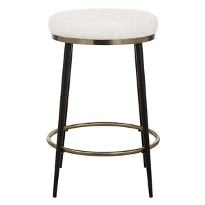   Cream Chenille Round Counter Stool | Oroa.com