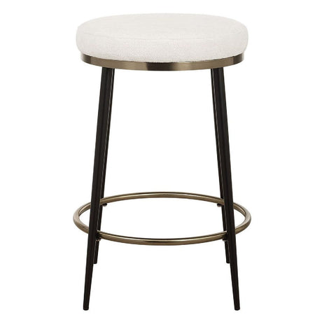 Modern European furniture - Cream Chenille Round Counter Stool  - www.oroa.com