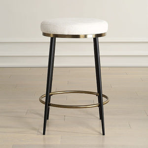   Cream Chenille Round Counter Stool | Oroa.com