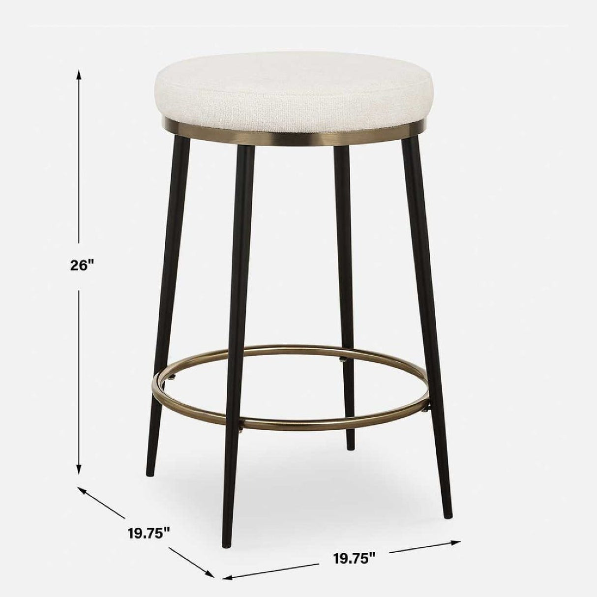   Cream Chenille Round Counter Stool | Oroa.com