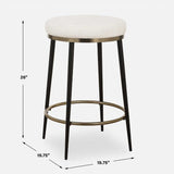 Modern European furniture - Cream Chenille Round Counter Stool  - www.oroa.com