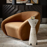 Curved-Back Velvet Swivel Chair | Uttermost DeSoto