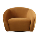 Curved-Back Velvet Swivel Chair | Uttermost DeSoto