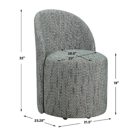 Chenille Caster Swivel Dining Chair | Uttermost Roll With It