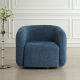 Modern European furniture - Blue Chenille Swivel Chair - www.oroa.com