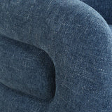 Modern European furniture - Blue Chenille Swivel Chair - www.oroa.com